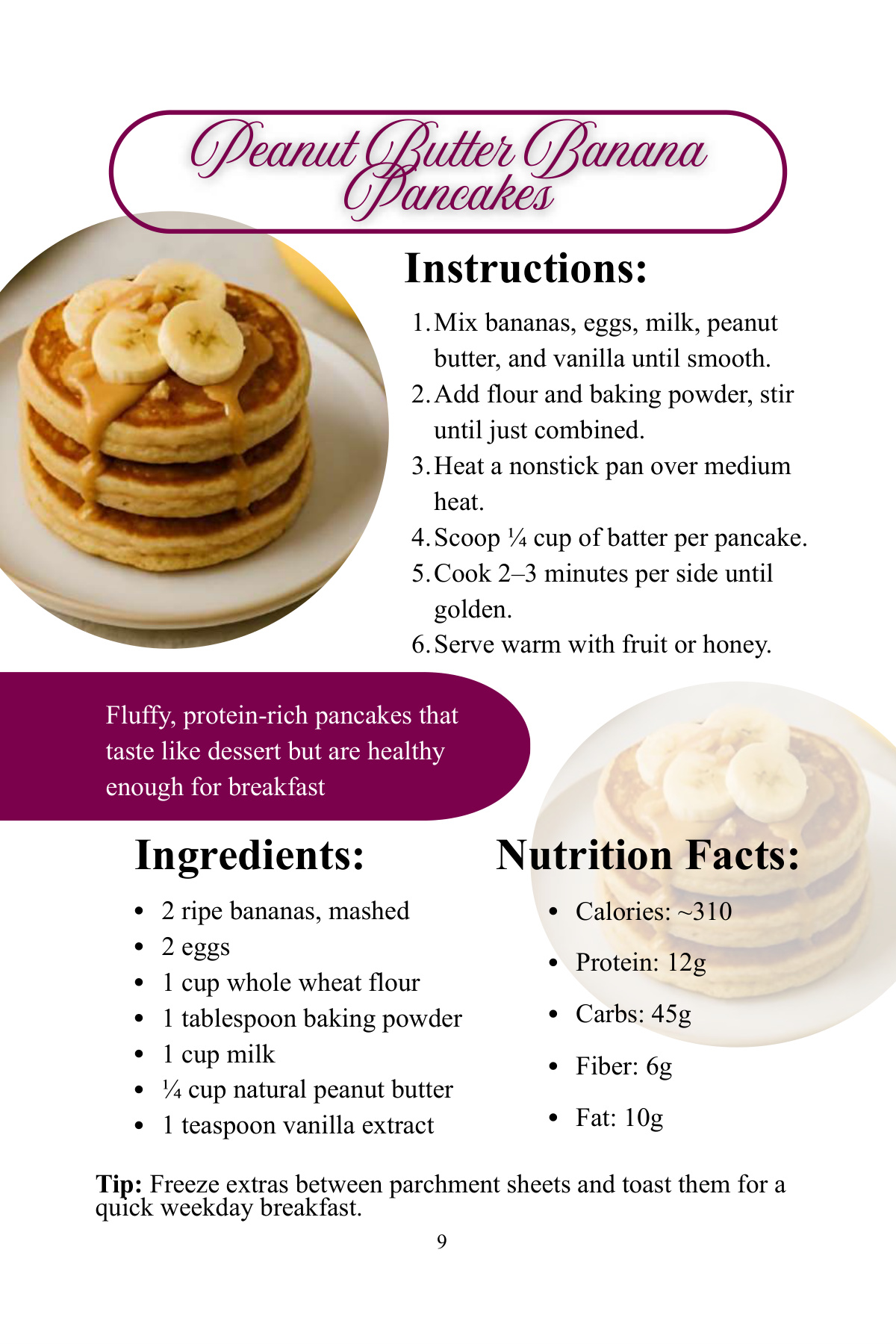 Peanut Butter Pancakes (Recipe)